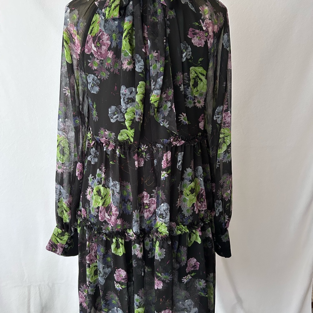 Cinq a Sept Floral Black Dress Size 6